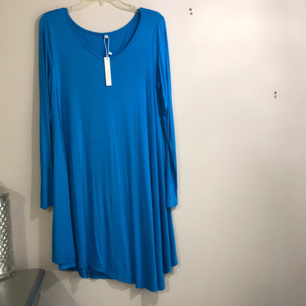 Electric blue asymmetric dress